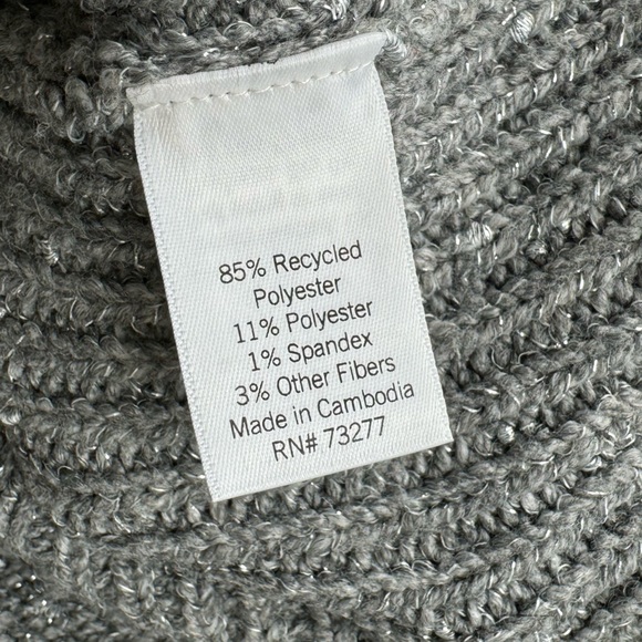 LC Lauren Conrad Knitted Raglan Sweater Heather Grey Size 0X NWT - Picture 7 of 8